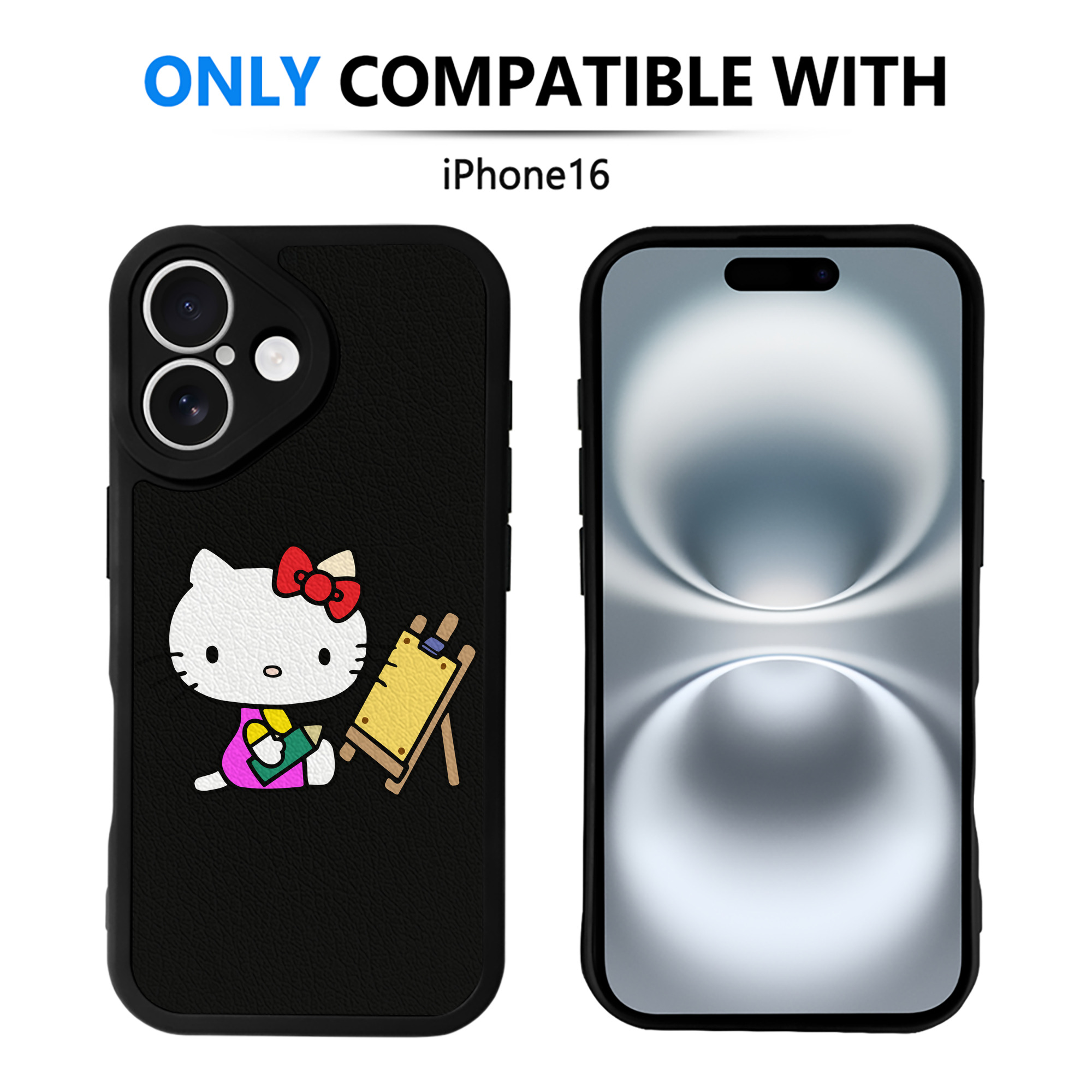 （画像用） Hello Kitty ハローキティ 【iPhone 16シリーズ対応】シリコンスマホケース（レザー調） 材質：シリコン
